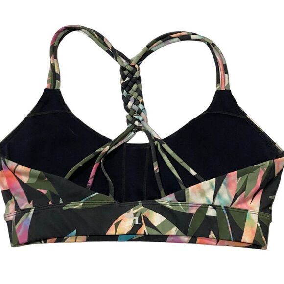JoyLab Tropical Leaf Braided Racerback Sports Bra - Picture 4 of 6